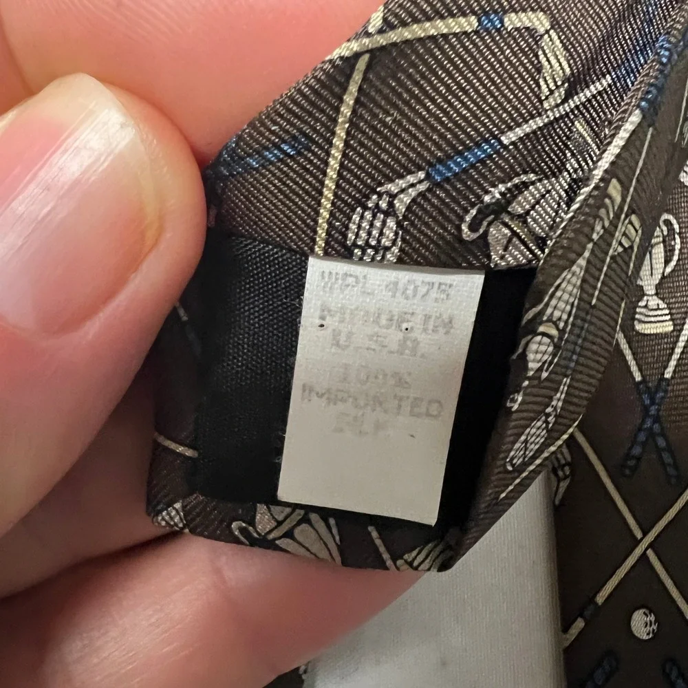 Wembley Silk Golf Novelty Tie Brown Trophy Golf Clubs Pattern Necktie‎ Fathers